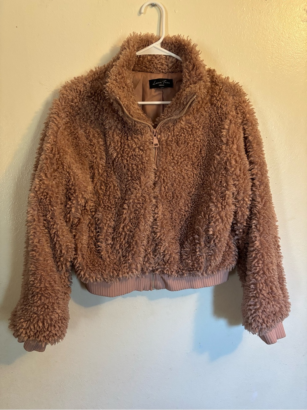 Love Tree Teddy Zip-Up Jacket - Chestnut Brown